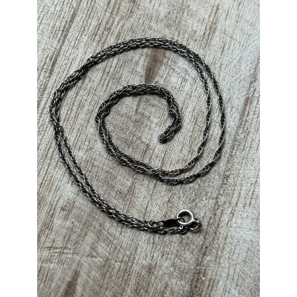 Sterling Silver Rope Chain‎ Necklace 18" | 925 Spring Ring Clasp